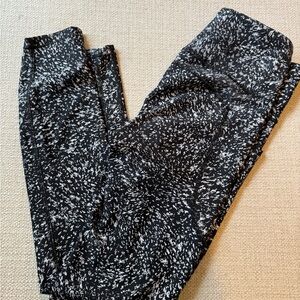 Athleta Black and White Speckle High-Rise Leggings